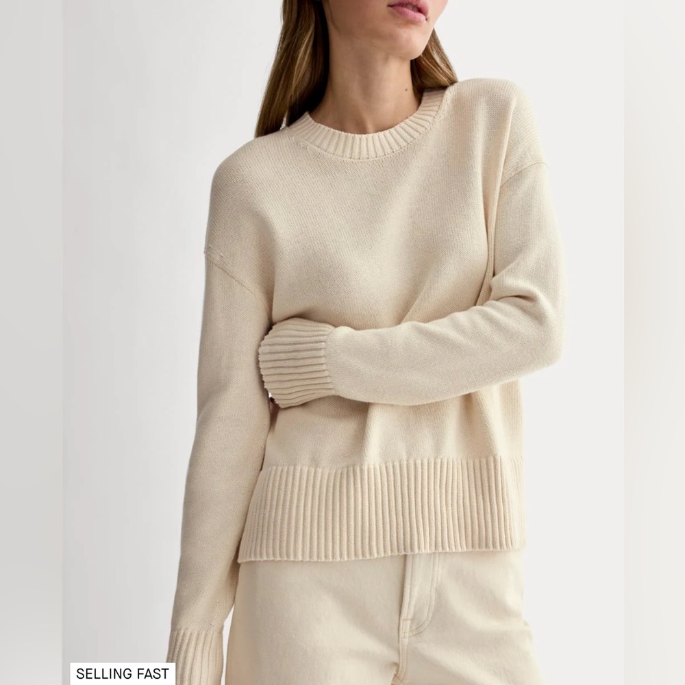 NWT Everlane Organic Cotton The Boxy Sweater in Everyday Cotton Canvas Size XS - Picture 12 of 13